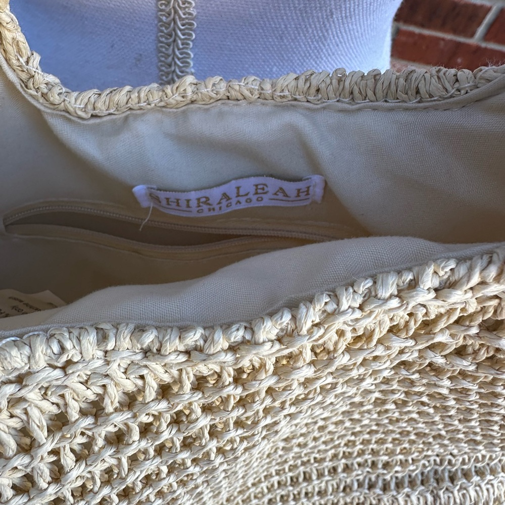 ANTHROPOLOGIE Shiraleah Lido Tote Bag, Beige - Picture 5 of 14